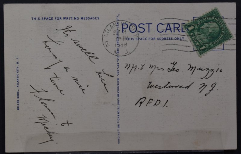 Atlantic City, NJ - Fountain of Light - 1938