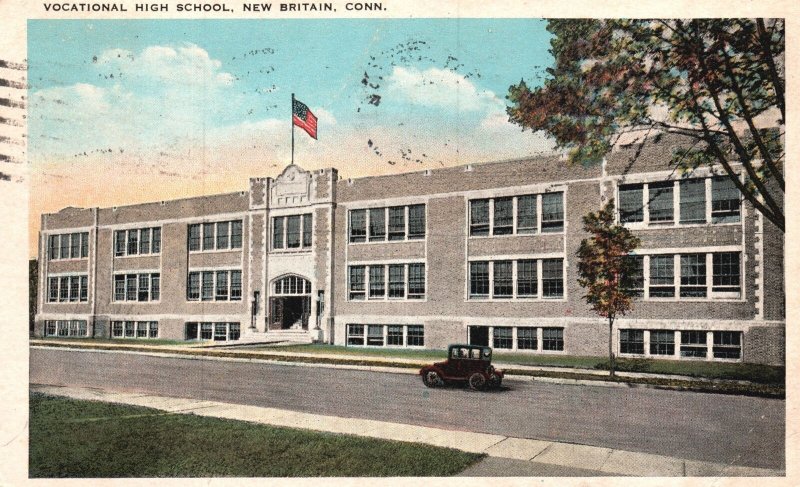 Vintage Postcard 1926 Vocational High School Campus New Britain Connecticut CT