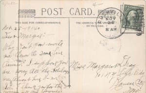 SNOWMAN UMBRELLA HOBO CIGARETTE LAMPPOST POSTCARD 1914