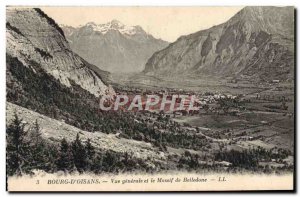 Old Postcard Bourg D & # 39Oisans Vue Generale And Le Massif De Belledone