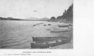 Pittsfield Massachusetts Pontoosuc Lake Row Boats Antique Postcard K61838