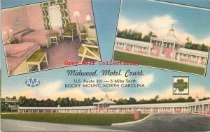 NC, Rocky Mount, North Carolina, Midwood Motel Court, Multi View, Mellinger