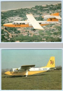 2 Postcards AIR LIBERIA Airplanes ~ Britten Norman BN-24 & BN 2A MK II ~ 4x6