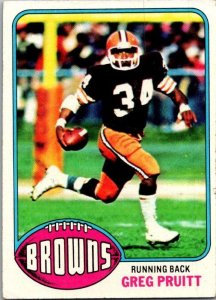 1976 Topps Football Card Greg Pruitt Cleveland Browns sk4217