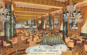 WILLARD ROOM Willard Hotel Cocktail Lounge Washington, DC 1948 Vintage Postcard