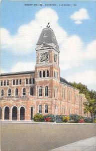 Court House Gadsen Alabama linen postcard