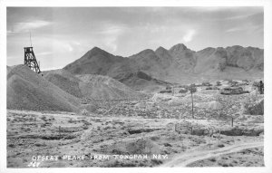 RPPC DESERT PEAKS TONOPAH NEVADA OIL DERRICK REAL PHOTO POSTCARD (c. 1950s)