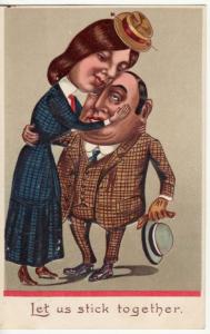 SWEETHEARTS in LOVE  1909 art postcard