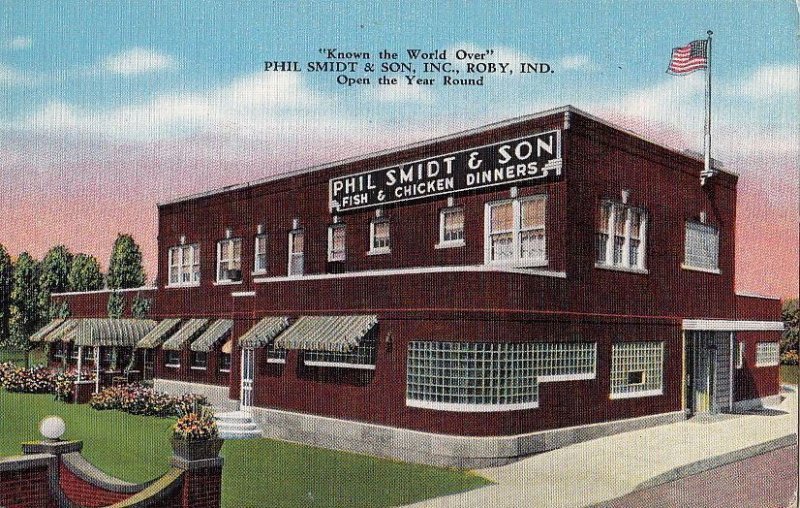 Postcard Phil Smidt & Son Restaurant Roby IN