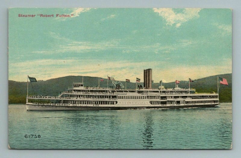 Steamer Robert Fulton Steamboat Ship Postcard 