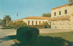 Mesa Arizona City Hall & Fire Department Chrome Postcard Unused