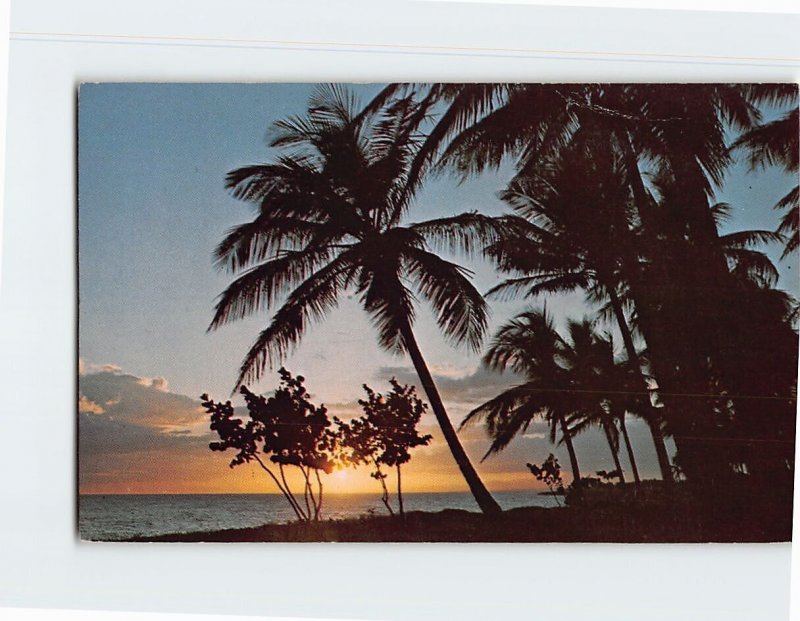 Postcard Beautiful Sunset Greetings from Colorful Caribbean