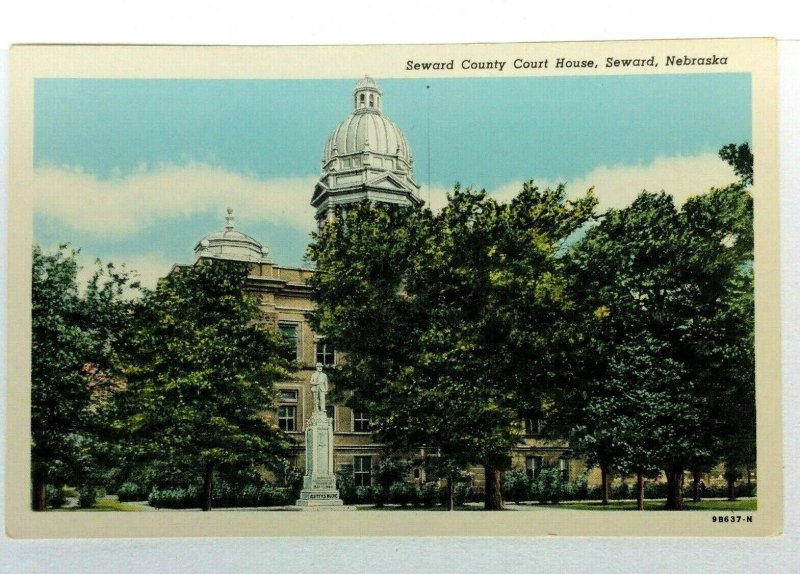 Seward Nebraska Seward County Court House Vintage Postcard