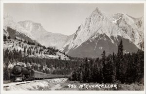 Byron Harmon #774 Mt. Chancellor BC Train 5924 Unused Real Photo Postcard G55