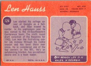 1970 Topps Football Card Len Hauss Washington Redskins sk21526