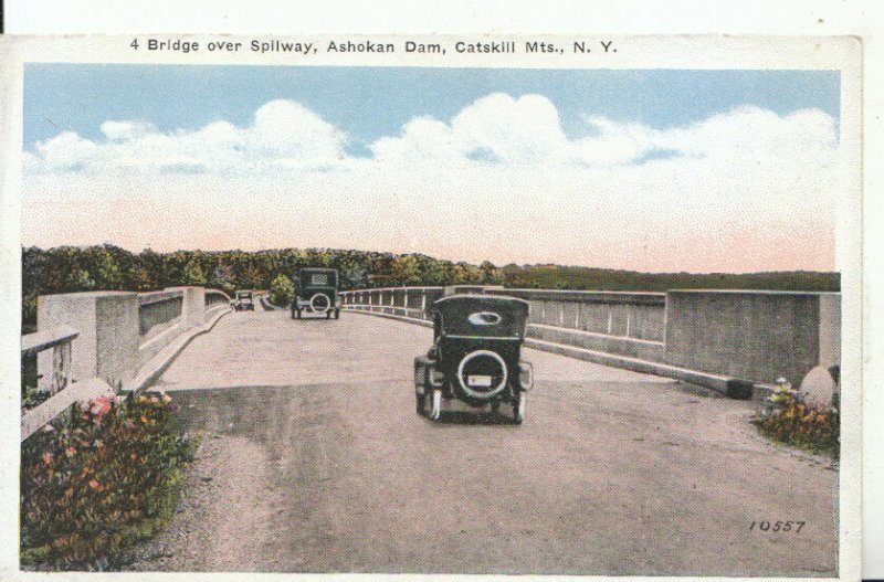 America Postcard - 4 Bridge Over Spilway, Ashokan Dam, Catskill Mt  N.Y.  16465A