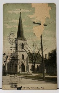 Waukesha Wisconsin Episcopal Church 1909 Postcard H5