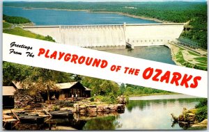 VINTAGE POSTCARD DOUBLE VIEWS OF SCENES FROM THE OZARKS PLAYGROUND AREA