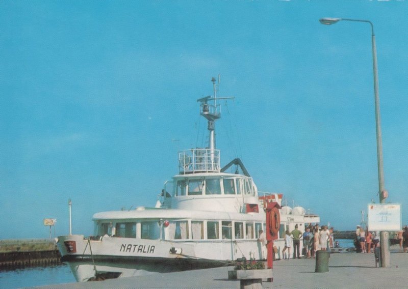 Natalia Polish Boat Ship at Utska Port Harbour Poland Postcard