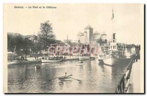 Old Postcard Annecy Le Port and Chateau