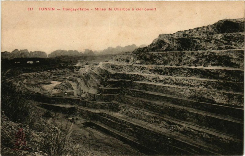 CPA AK INDOCHINA Tonkin Mines de Charbon a ciel ouvert VIETNAM (956657)