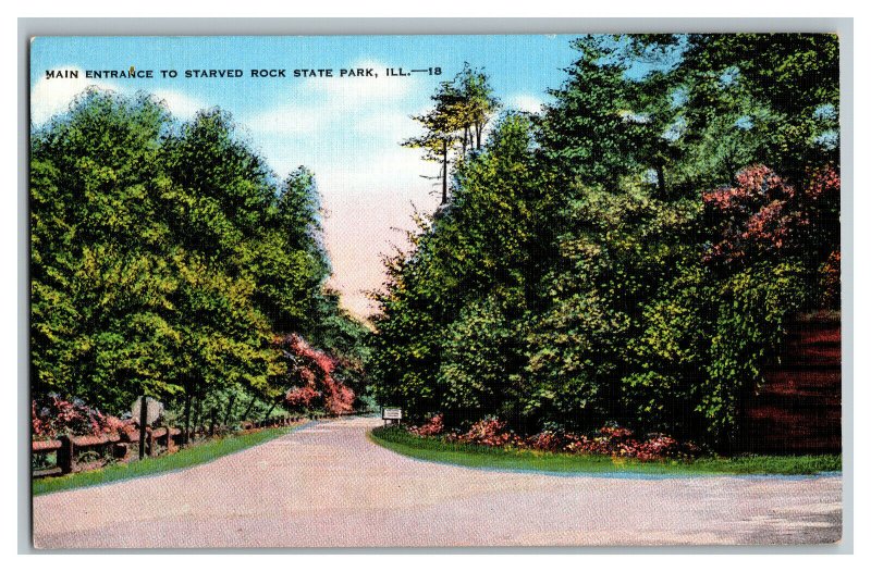 Main Entrance Starved Rock State Park Illinois Vintage Standard View Postcard 