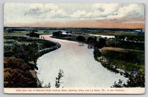 Illinois Starved Rock Looking West Showing Utica And La Salle Postcard O24