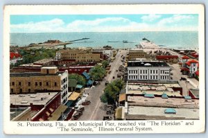 St Petersburg Florida FL Postcard Municipal Pier Floridan Seminole Illinois 1920