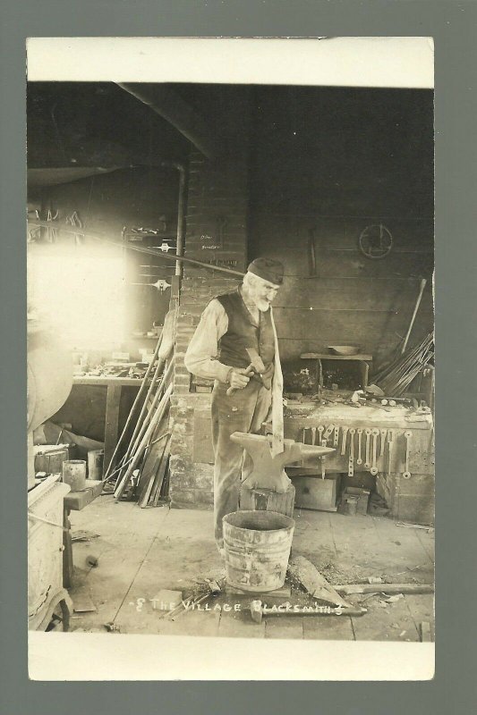 Chatfield MINNESOTA RP c1910 BLACKSMITH SHOP Interior ANVIL Forge nr Rochester