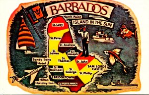 Barbados Map Of The Island In The Sun