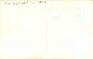 Autos Post Office Cheboygan Michigan 1940s RPPC Photo Postcard Cook 13168