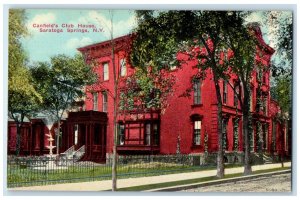 Saratoga Springs New York NY Postcard Canfield Club House Building c1910 Vintage