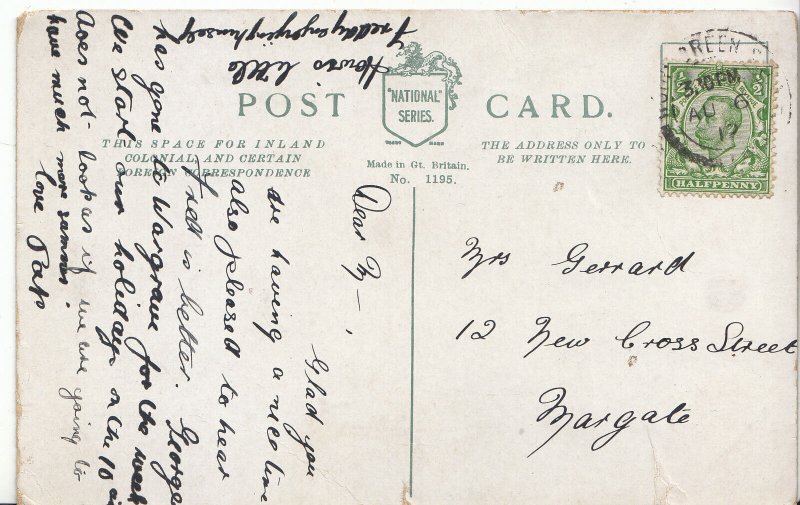 Genealogy Postcard - Family History - Gerrard - Cross Street - Margate  GN266