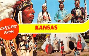 Closeout Greetings from Kansas USA Indians Unused 