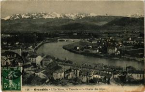 CPA GRENOBLE - L'Ile Verte la TRONCHE et la Chaine des Alpes (655047)