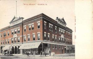 Oelwein Iowa Hotel Mealey Street View Antique Postcard K94033