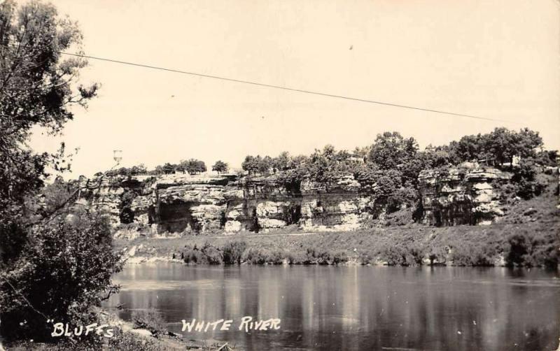 White River Arkansas Bluffs Scenic Real Photo Antique Postcard K35251