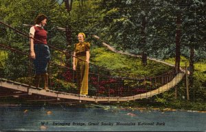 Tennessee Great Smoky Mountains Swinging Bridge Curteich