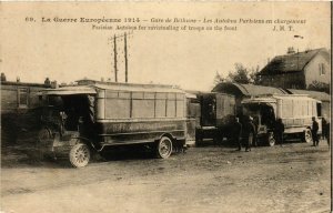 CPA AK La Guerre Européenne 1914 Gare de BÉTHUNE Les Autobus PARISiens (976824)