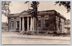 Vermillion South Dakota Post Office Building RPPC Postcard C27