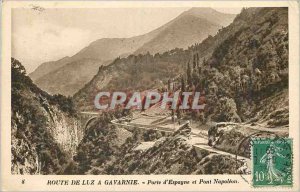 Postcard Old Luz Road in Gavarnie Gate Bridge and Spain Napoleon