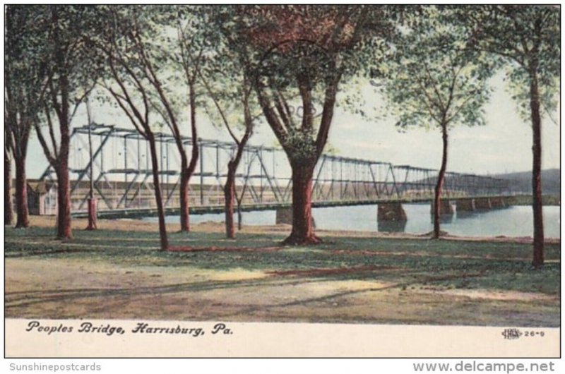 Pennsylvania Harrisburg The Peoples Bridge 1908