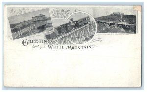 c1900s Mt. Washington Railroad Greetings from the White Mountains PMC Postcard 