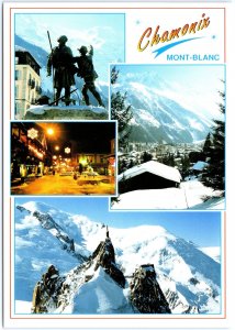 VINTAGE CONTINENTAL SIZE POSTCARD SCENES FROM MONT-BLANC AT CHAMONIX FRANC (B)