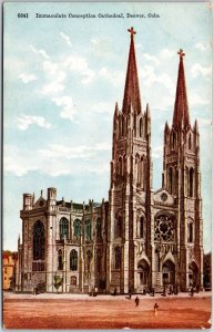 Immaculate Conception Cathedral Denver Colorado CO Parish Church Postcard