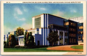 Administration Building From Lake Michigan Chicago IL World's Fair Postcard