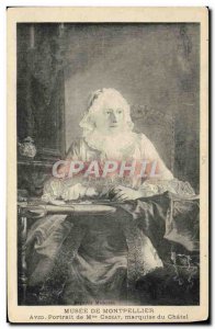 Old Postcard Musee De Montpellier Portrait of the Marquise Crozat Chatel