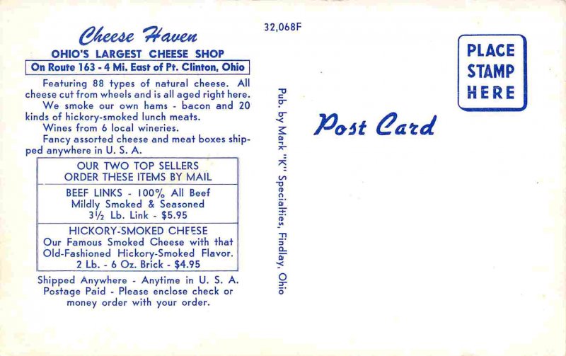 Cheese Haven Shop Route 163 Port Clinton Ohio #2 postcard