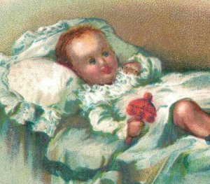 1880s Victorian Trade Card Adorable Infant Baby P229