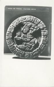 Disco De Piedra Cultura Maya Cultural History Antique RPPC Postcard D3